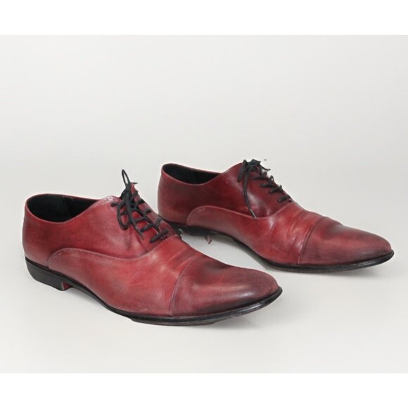 Paul Evans US 9.5 Italian Burgundy Oxblood Leather Cap Toe Dress Oxford Shoes main image 9